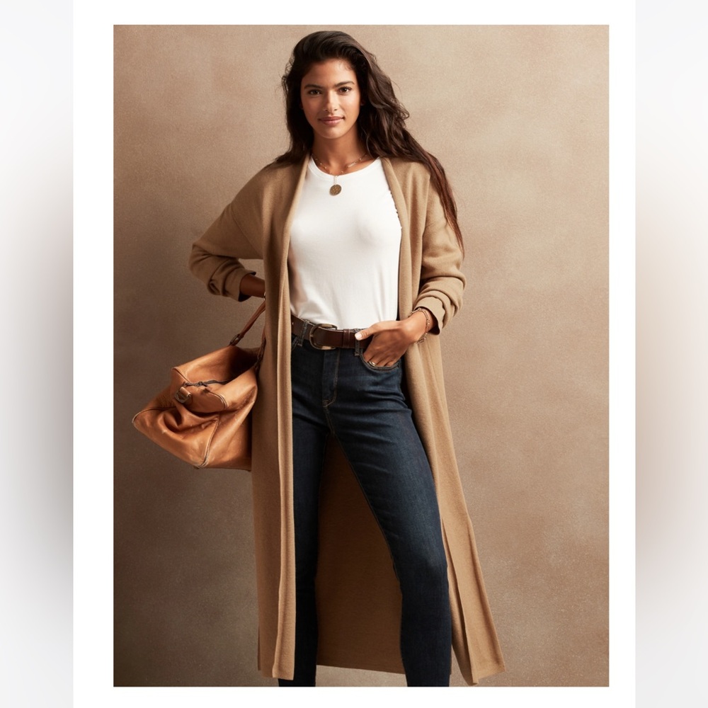 Banana republic tan duster cardigan